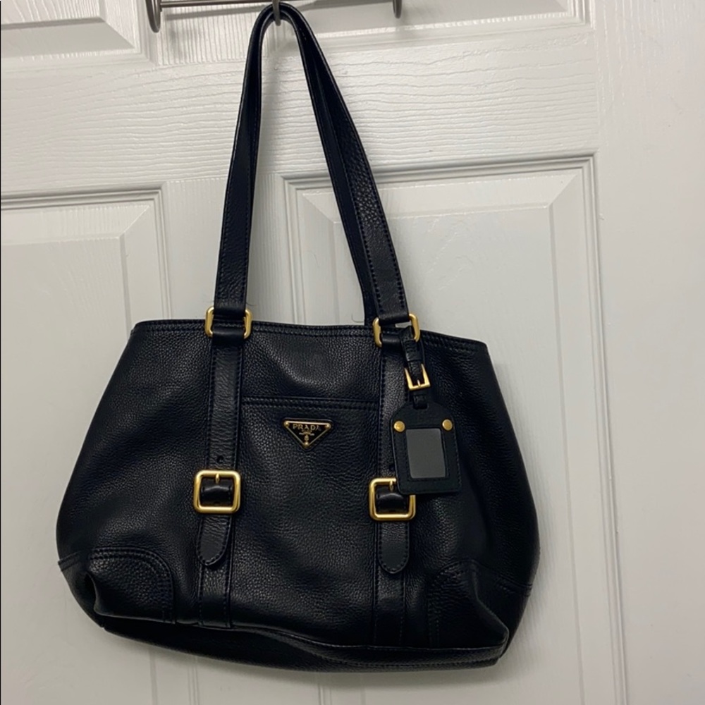 Authentic Prada Vitello Daino Buckle Tote
